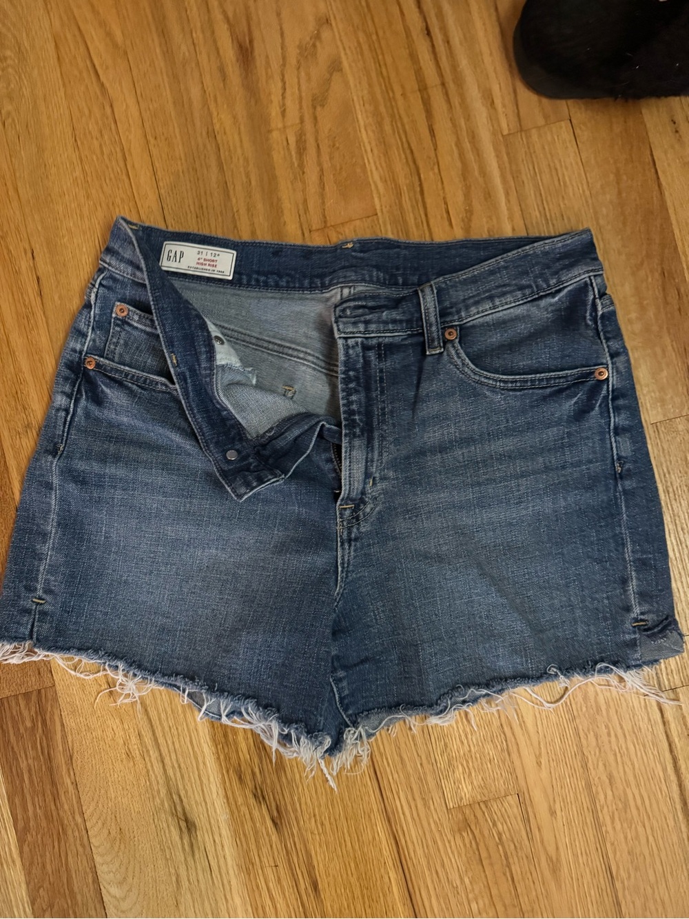 GAP Dark Blue High-Rise Denim Shorts
